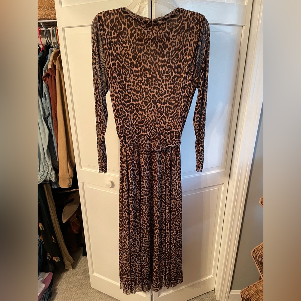 NWT Anne Klein Mesh Tie Waist Midi Dress - Picture 7 of 9